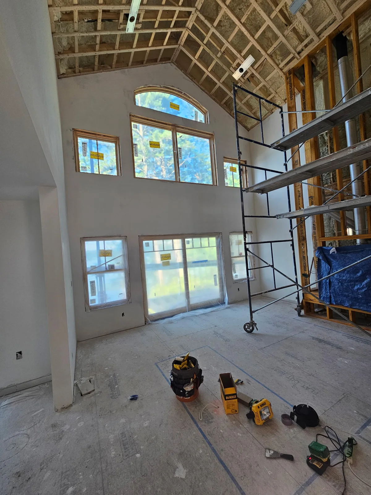 Vaulted Ceiling Sheetrock hung